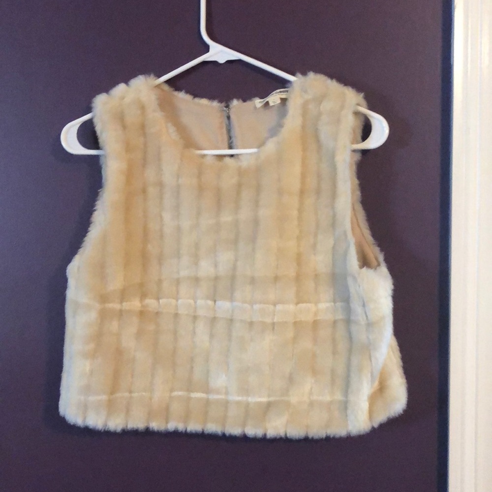 Faux fur crop top size small from Cotton Candy